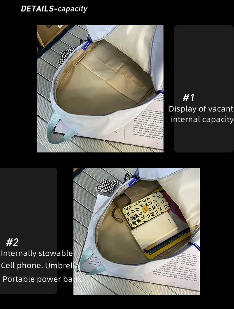 Teenage Girls Simple Casual School Bag Fashion Trendy Versatile Laptop Backpack High School Students Fashion School Bag