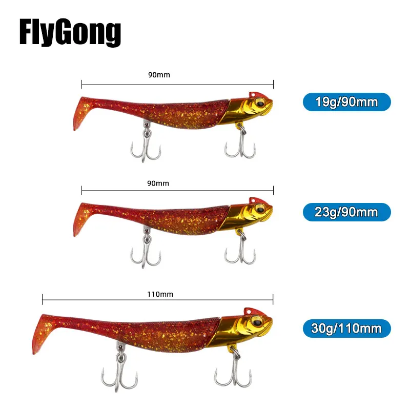 

1pcs Metal Jig Head Soft Lure 19g 23g 30g Swimbait Paddle Tail Lure Wobblers Spinner Sea Fish Lures Fishing Baits Pike Trout