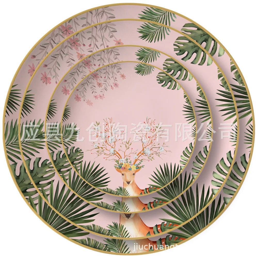

Creative Christmas plate ceramic plate rice plate fruit plate ceramic bowl plate set dinner plate sets plates set charger plates