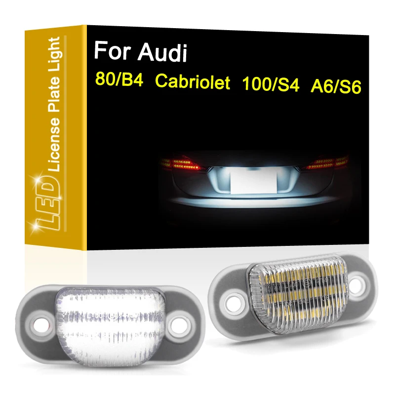 

12V LED Number Plate Lamp For Audi 80 B4 91-96 Cabriolet 91-00 100/S4 C4 91-94 A6/S6 94-97 White License Plate Light Assembly