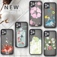 beautiful flower fairy illustration art girl phone case matte transparent for iphone 7 8 11 12 13 plus mini x xs xr pro max
