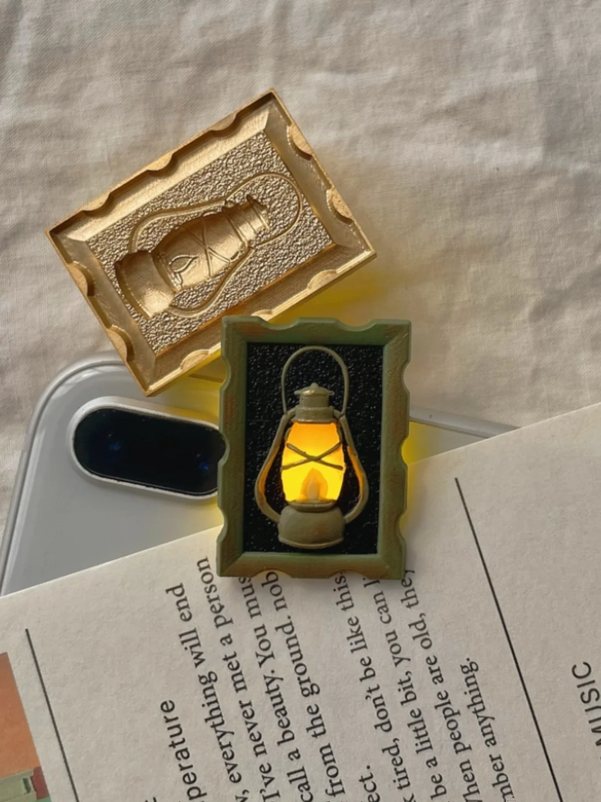 Лампа огнеуплотнение Медная головка многослойная 3d рельефная восковая печать