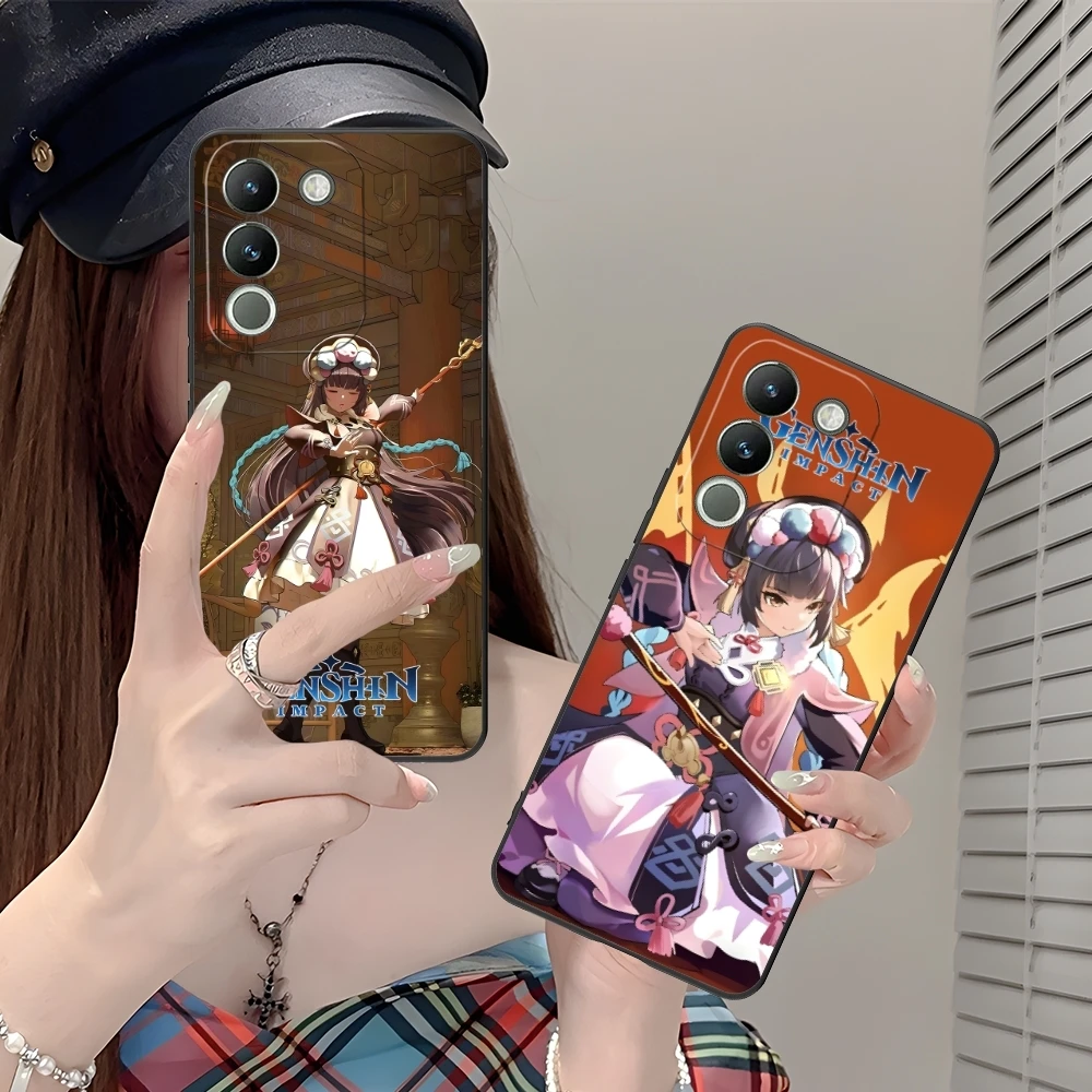 Genshin Impact YunJin мобильный телефон чехол для VIVO Y95 Y93 Y31 Y20 V19 V17 V15 Pro X60 NEX черный мягкий