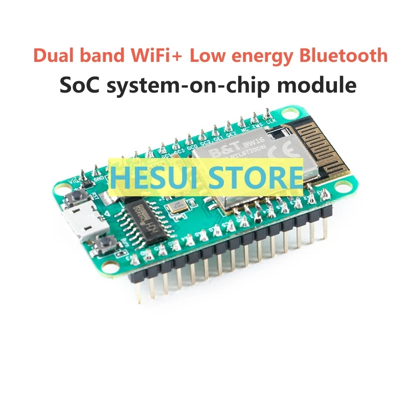 Двухдиапазонный модуль Wi-Fi + Bluetooth с низким энергопотреблением 5,0 основан на чипе RTL8720DN BW16-Kit/макетной плате