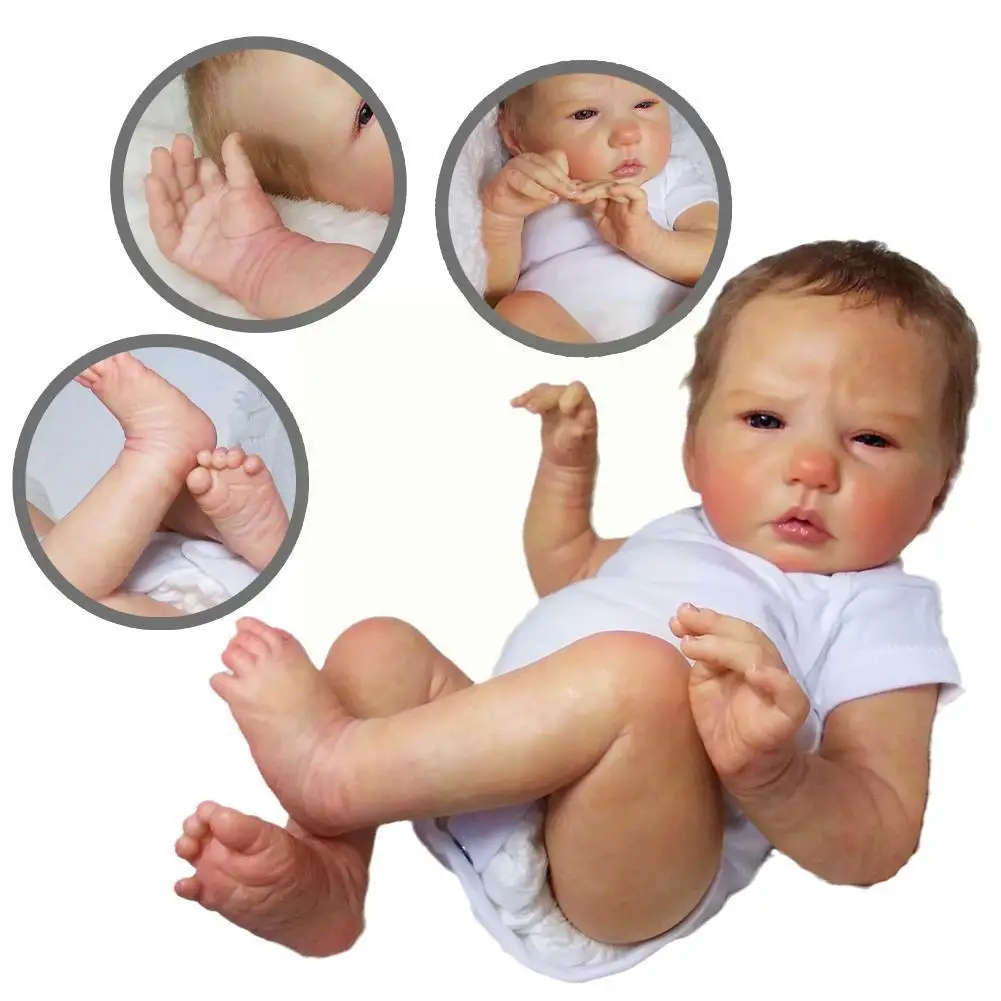 

49 см новорожденный реалистичный новорожденный малыш ручная роспись многослойная фотосессия H6j1