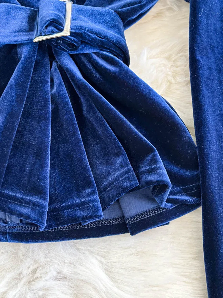 Элегантные черные бархатные юбки для женщин повседневные топы с v-образным