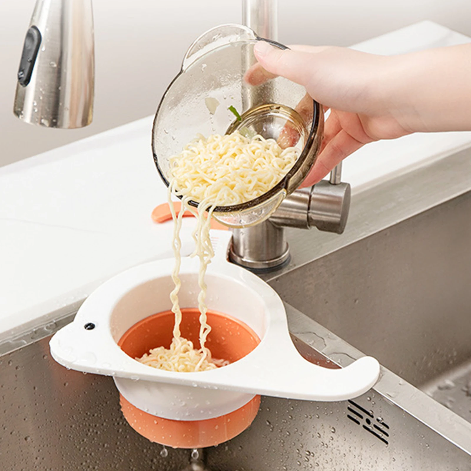 

Kitchen Sink Leftover Strainer Whale Drain Basket Fruit Vegetable Drain Rack Multifunctional General Hanging Faucet Drain Basket