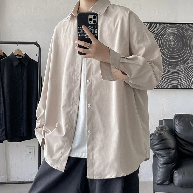 EOENKKY/2022 Spring New Men's Casual Long-sleeved Shirt large Size 7-color Top Retro Clothing Korean Men's Cardigan