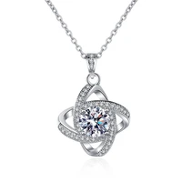 moissanite pendant real s925 silver clavicle cute romantic necklace 1 carat d color moissanite diamond accented women pendant