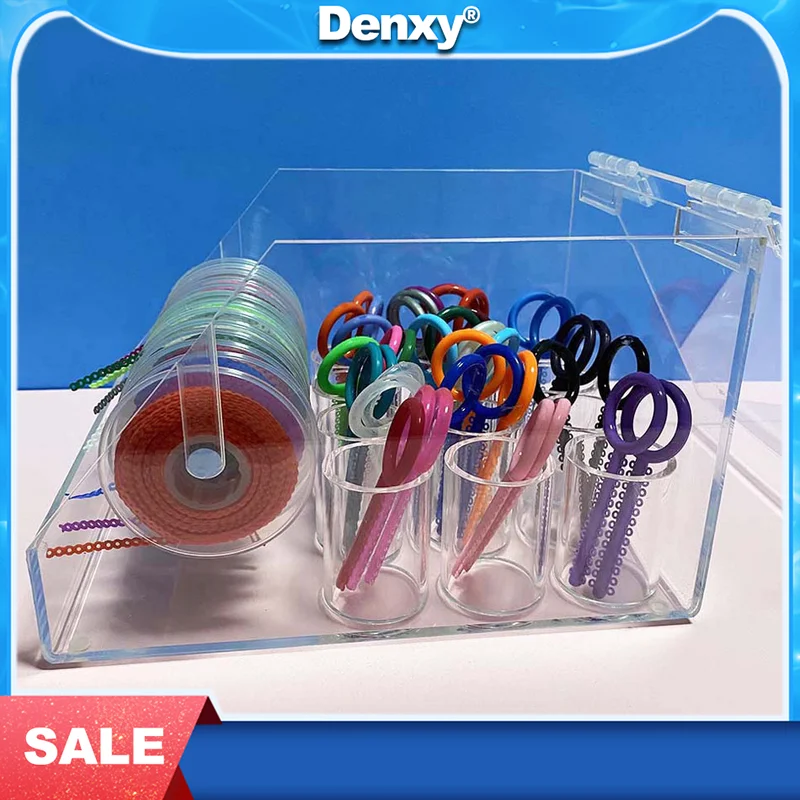 

1pc Dental Orthodontic Ligature Tie Acrylic Dispenser Elastic Chain Placing Box Power Chain O RING Orthodontic Bracket