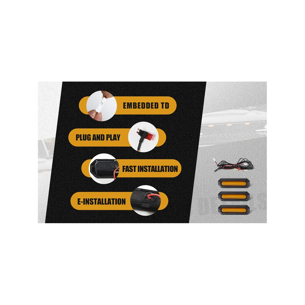 Фонари для решетки радиатора Ford Bronco 2021 2022 2023 комплект желтых ламп аксессуары