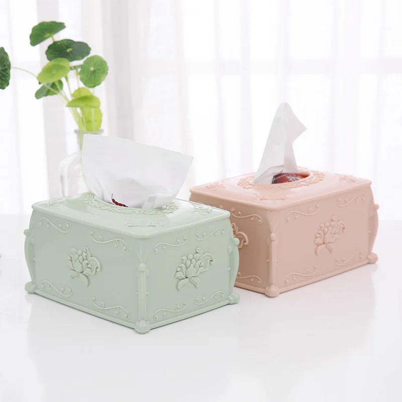 

Plastic Tissue Box Case Holder Flower Shape Tissue Storage Cases Container Desk Organizer Table Decoration Rangement Tissue Box