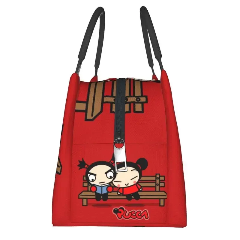 Мультяшные Изолированные сумки для ланча Pucca И Garu женщин водонепроницаемые