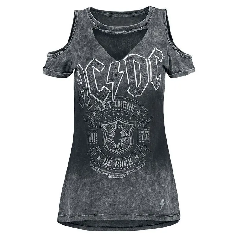 

Women T-shirt Summer Short Sleeve Casual T-shirts Gray Off Shoulder Top 3D Printed Solid Color Oversized T Shirt