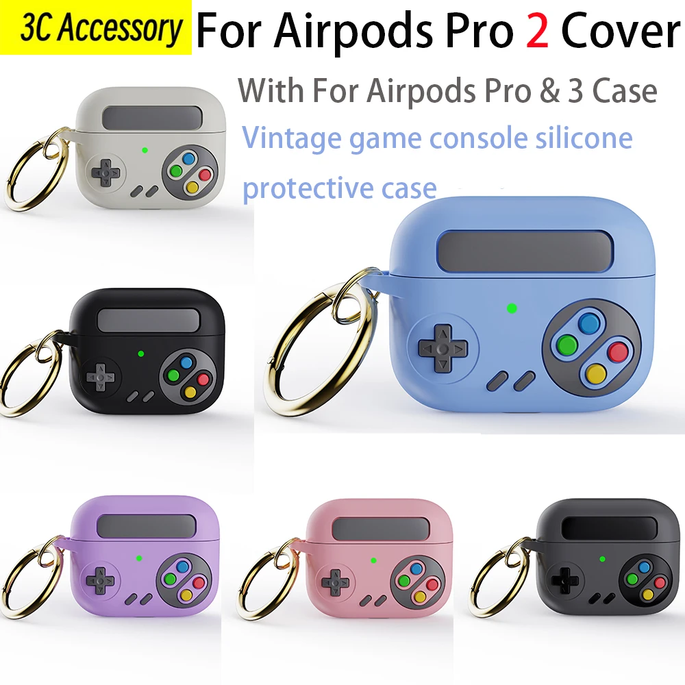 

2023 New For Airpods Pro 2 Luxury Designer 3D Retro Game Console Cover Silicone Soft Case Airpod 3 Case for Airpod Pro With Ring