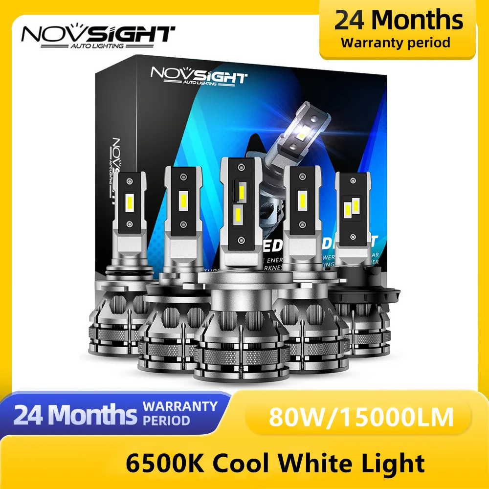 

Передняя светодиодная фара NOVSIGHT H4 для автомобиля H13 LED 15000LM 80W 6500K 12V светодиодная Автомобильная фара высокая яркость противотуманные лампы