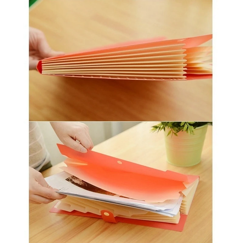 4 PCS Portable Accordion Document File Folders Expanding Letter Organizer 8 Pockets |