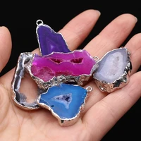 natural irregular druzy pendants plated druzy quartzs for charm jewelry making diy women necklace earring gifts