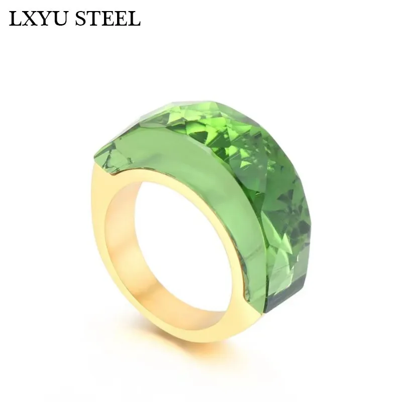 

Bulgaria Gold Stainless Steel Rings For Women White Glass Stone Rings For Girls Size 6-9 Party Jewelry