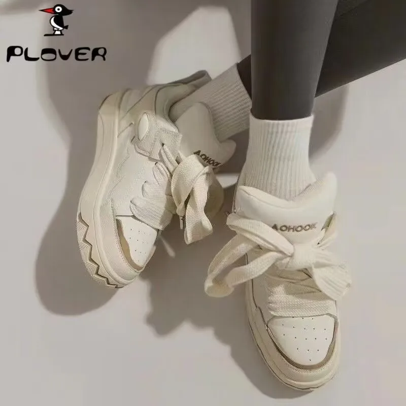 2023 Platform Sneakers Women Running Shoes Woman Walking Comfortable Female Casual Lace Up Vulcanized Shoes Chunky Sneakers