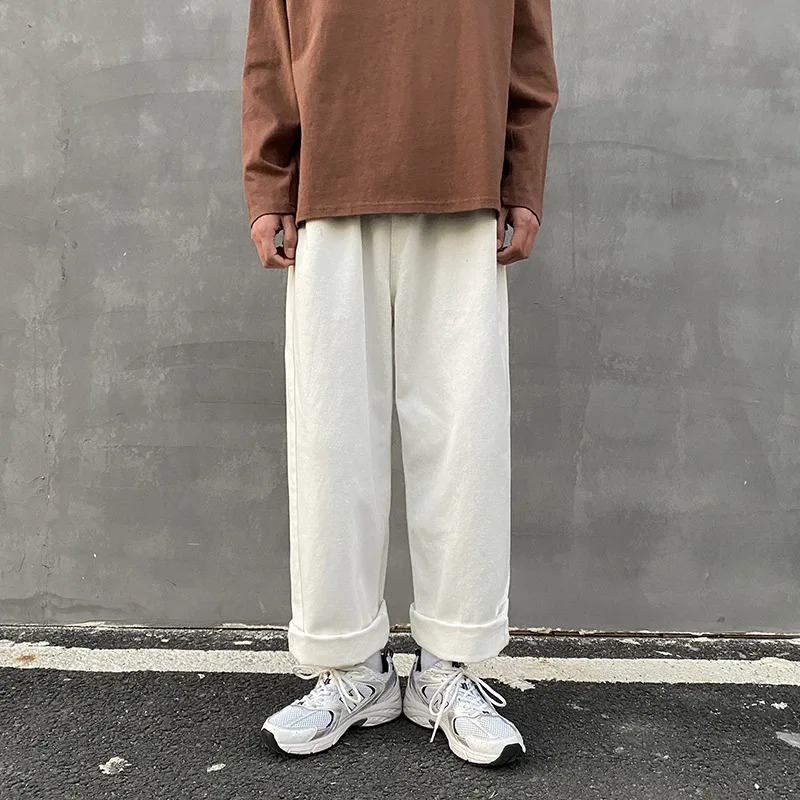 

Baggy Jeans Y2k Men White Straight Wide Leg Pants Korean Fashion Clothing Denim Pants Streetwear Hip Hop Harajuku Trousers 3XL