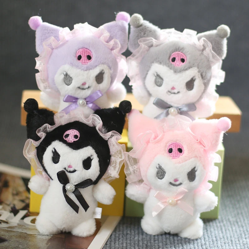 

Sanrio Cute Kuromi Plush Toys Keychain Accessories Home Decor Stuffed PP Cotton Doll Anime Cartoon Backpack Cute Pendant Gifts