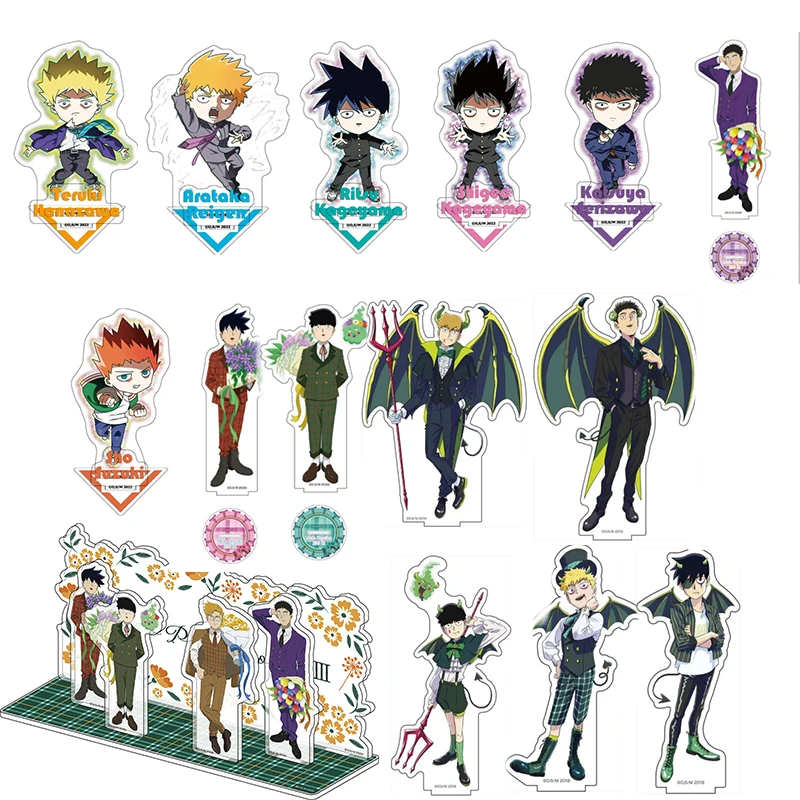 

Anime Mob Psycho 100 Reigen Arataka Kageyama Shigeo Hanazawa Teruki Acrylic Figure Stand Model Plate Cartoon Tabletop Toy