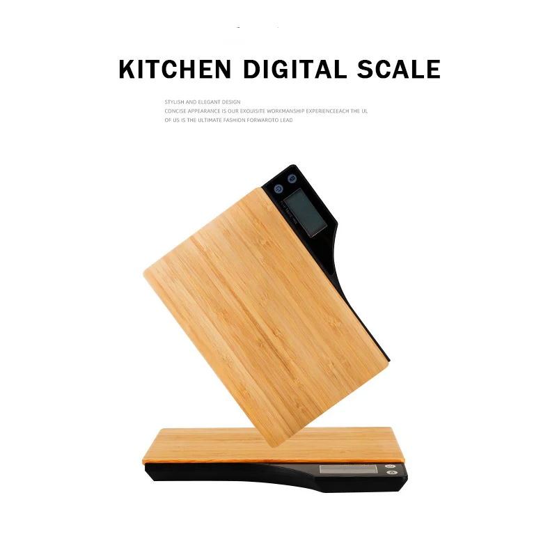

5kg/1g Digital Electronic Kitchen Food Diet Scale Coffee Scale G OZ ML IB Electronic Bamboo Board Scale For Espresso Pour Over
