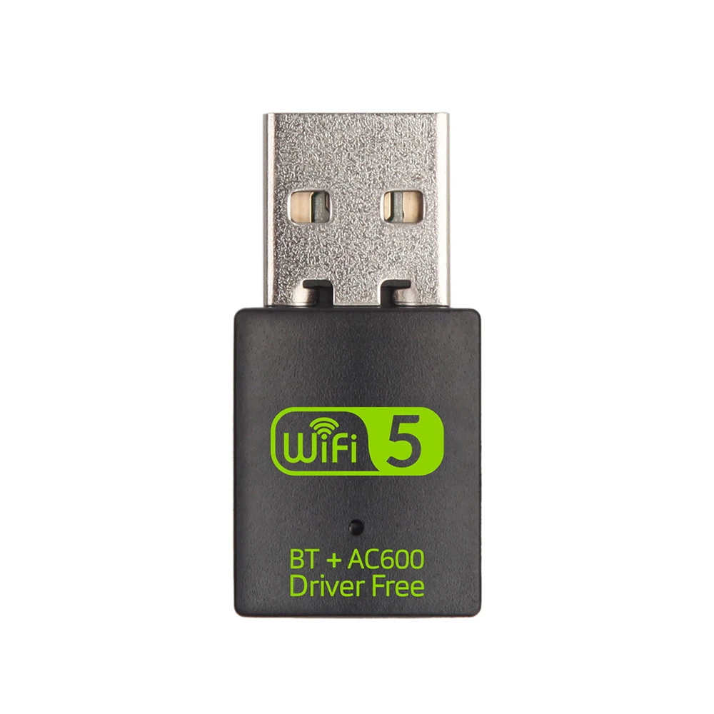 

USB Wi-Fi Bluetooth совместимый адаптер 600 Мбит/с двухдиапазонный 2,4/5 ГГц Беспроводной внешний Ресивер Мини Wi-Fi для ПК ноутбука настольного компьюте...