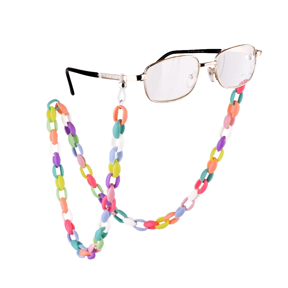

Fashion Glasses Lanyard Acrylic Child Candy Colors Multicolor Sunglasse Mask Chain Both Ends Holder Glasses Accessories 68cm