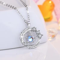 2022 new shiny zircon exquisite feather pendant clavicle chain jewelry 925 sterling silver necklaces for women anniversary gifts