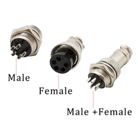 1pcs gx12 gx16 gx20 male female connector 2345678pin 12mm 16mm circular aviation socket plug wire panel mount connector