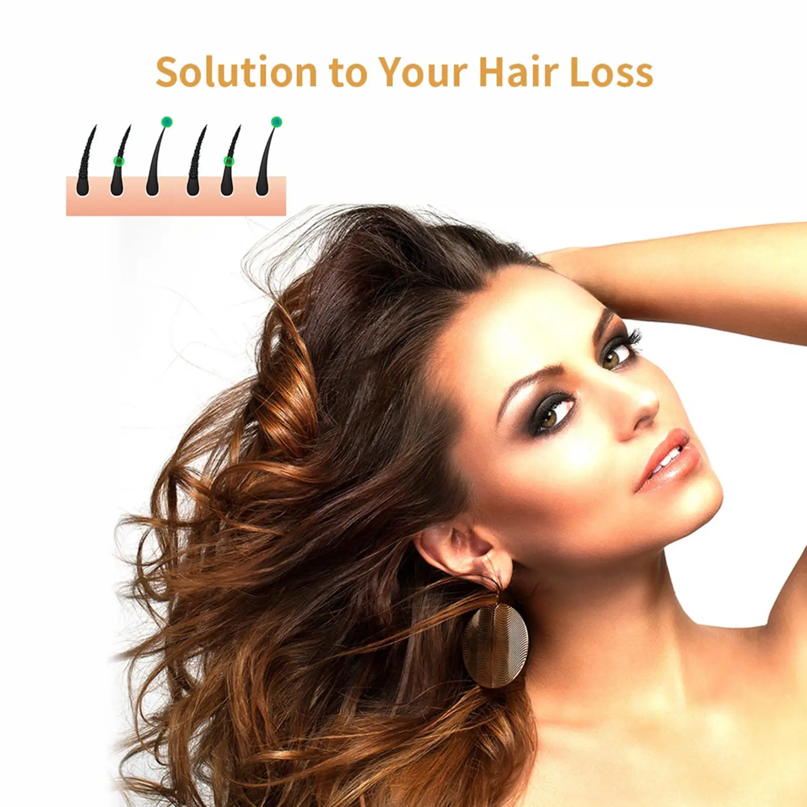 Женская Лазерная расческа для роста волос устройство защиты от выпадения