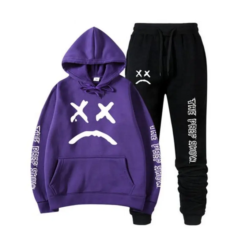 Rip Lil Peep Hoodie Sweatshirt Sets Mannen/Vrouwen Winter Warm Fleece Hoodies Sweatshirts+Joggingbroek Suits Hip Hop Trui hooded