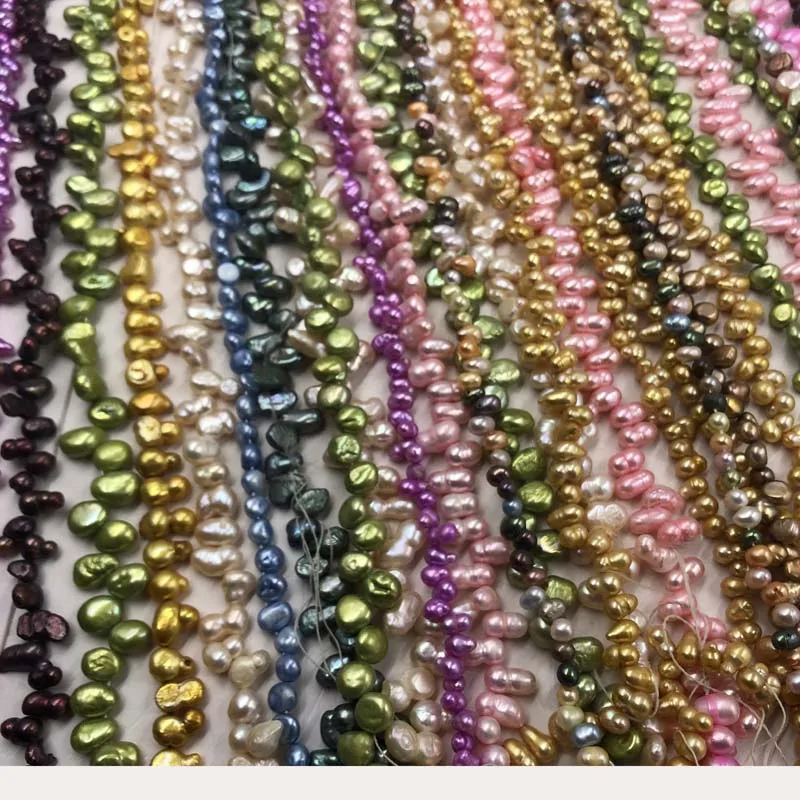 ELEISPL Wholesale 20  Strands Mixed Real Freshwater Multi-colours Pearls Loose Strings 4-8mm Beads  #22000469