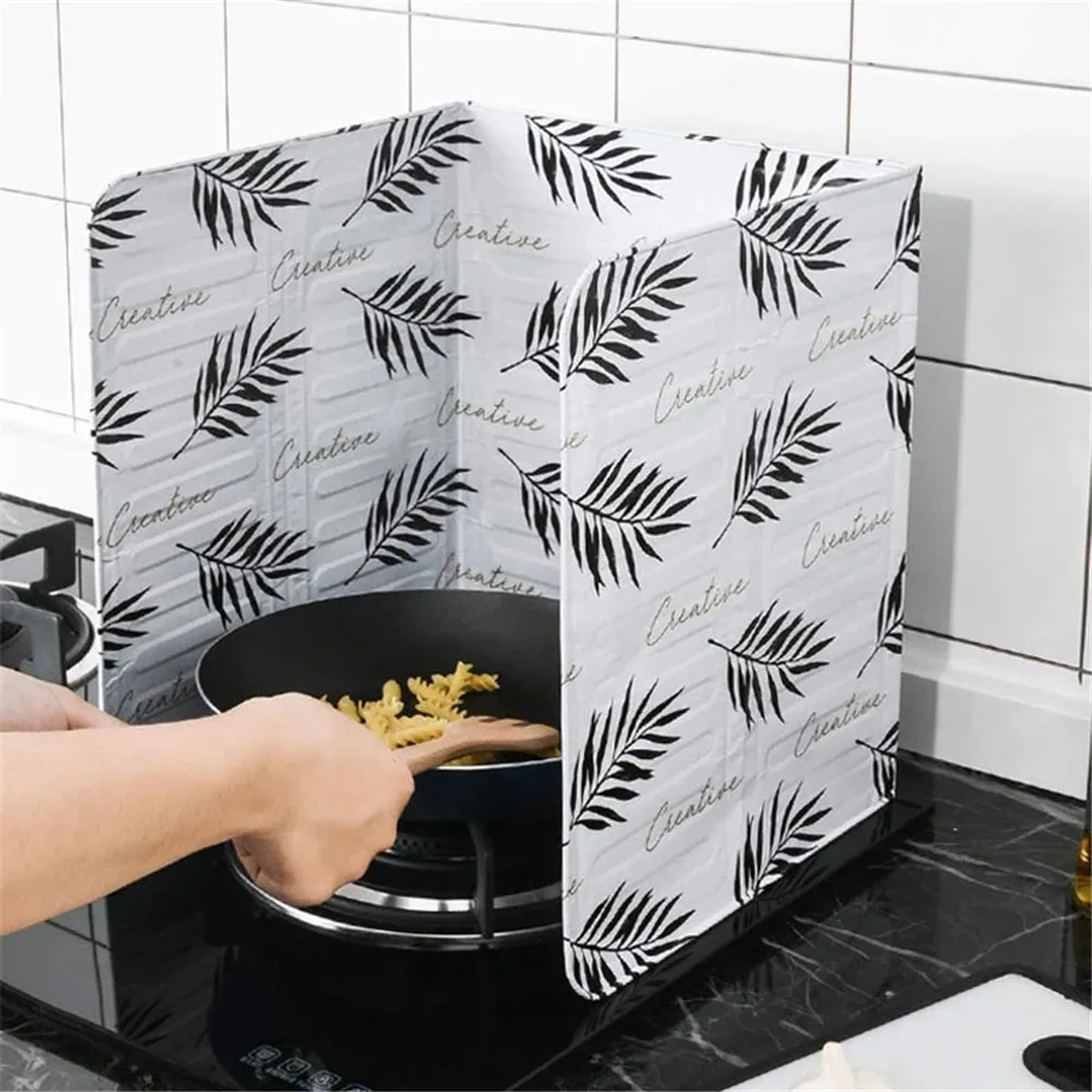 

Aluminum Foldable Kitchen Gas Stove Baffle Plate Kitchen Frying Pan Oil Splash Protection Screen Kichen Accessories