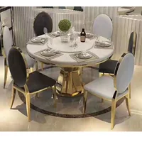 Modern Style table metal Luxury round dining table set wxgdjj01