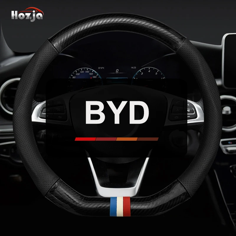 

Leather Car Steering Wheel Cover For BYD Song Atto F0 Yuan Plus Dolphin Tang Han Ev Tang Dm Qin PLUS Song Auto Accessories