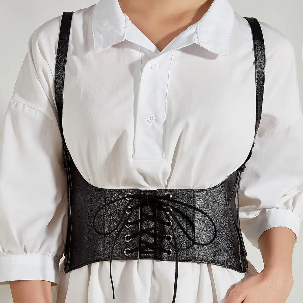 

Stylish Black Punk Style Waist Cincher Corset Lady Bustier Smooth Surface Match Clothes