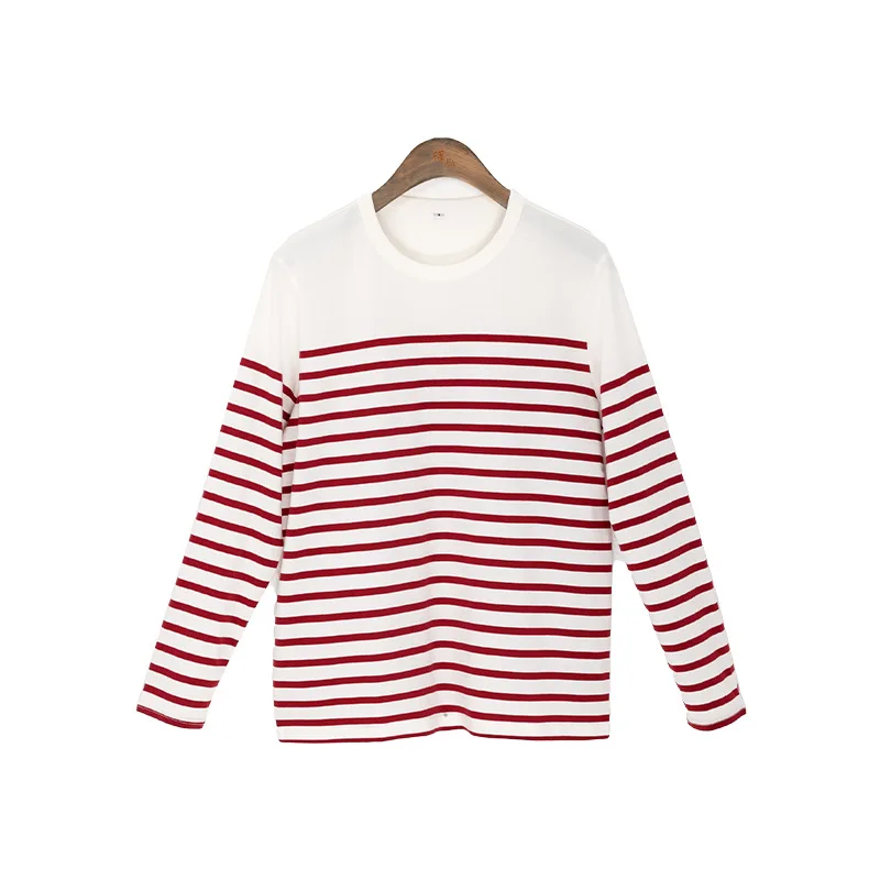 Женский полосатый свитер с круглым вырезом универсальный Полосатый пуловер из