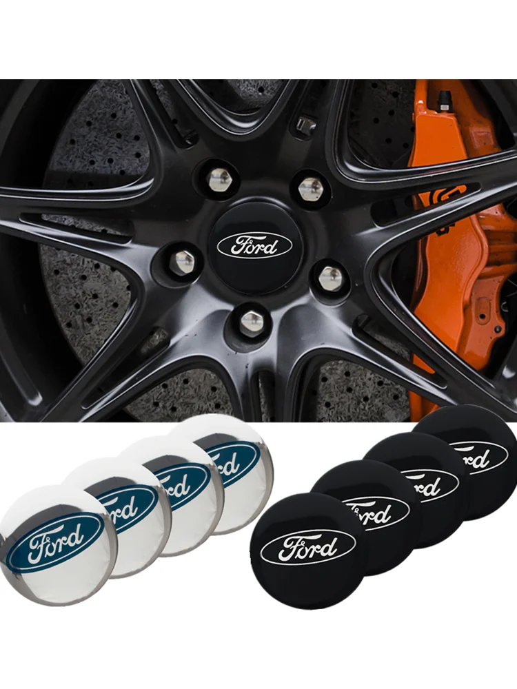 

4pcs 56mm Car Wheel Center Hub Cap Carbon Fiber Stickers For Ford Focus mk2 mk3 Fiesta Ranger Mondeo S-MAX Kuga Car accessories