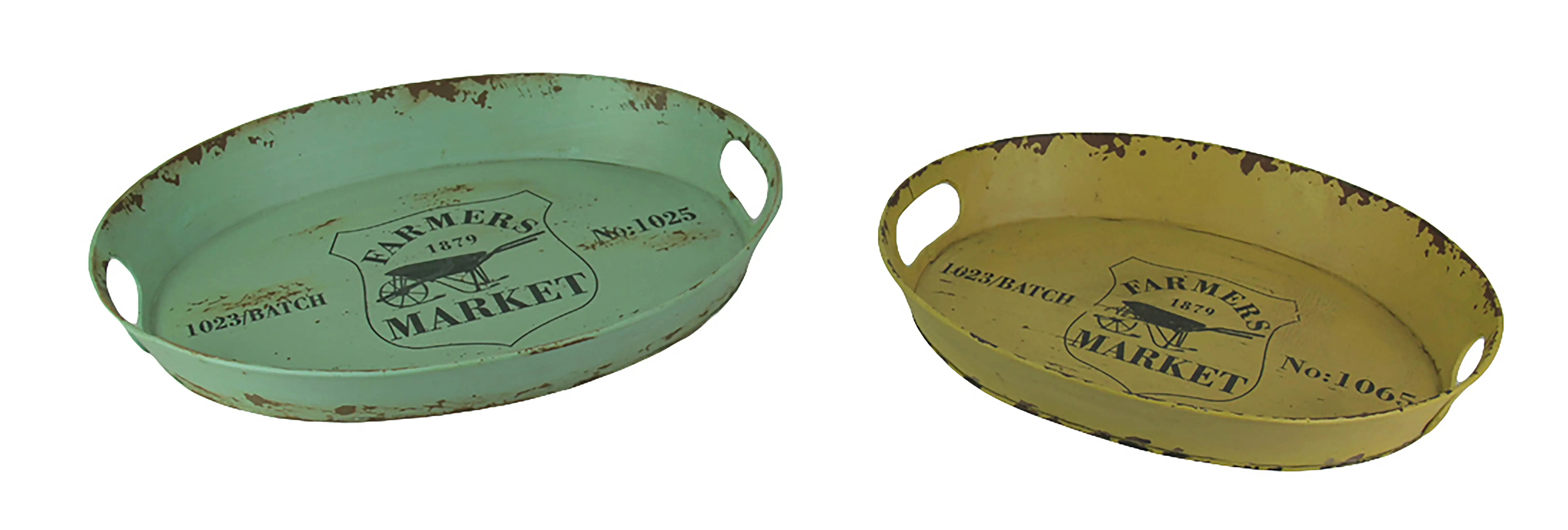 

Woodworkers Distressed Finish Glasgow Farm Serving Tray Set of 2