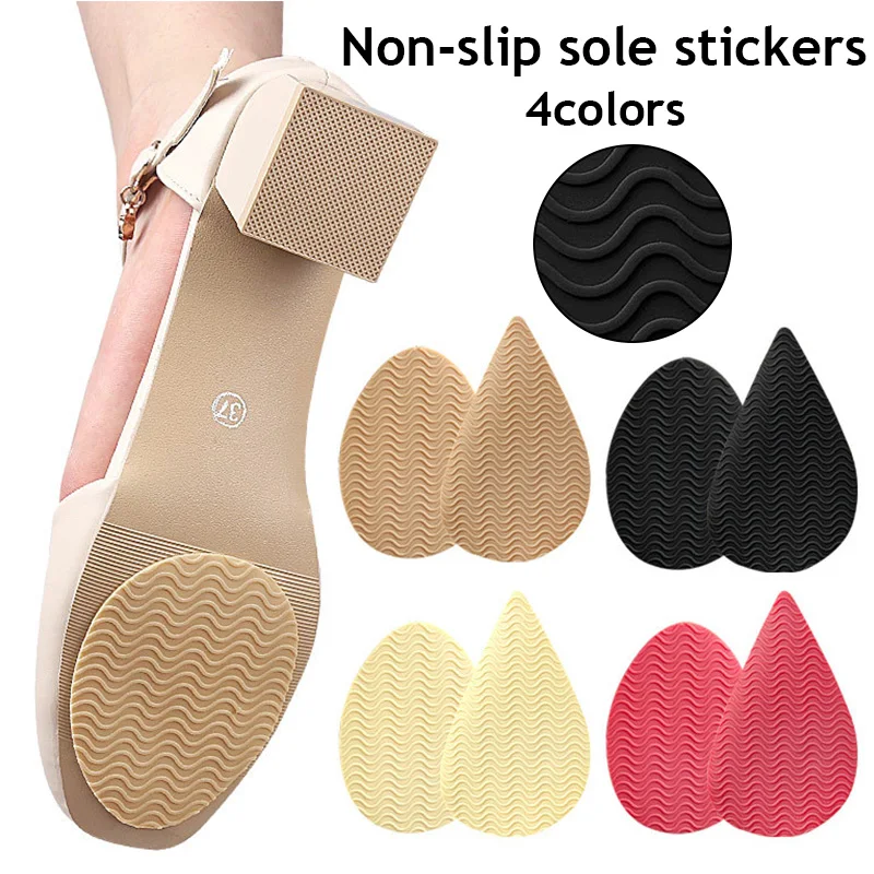 1 Pair Wear-Resistant Non-Slip Shoes Mat Self-Adhesive Forefoot High Heels Sticker High Heel Sole Protector Rubber Pads Cushion