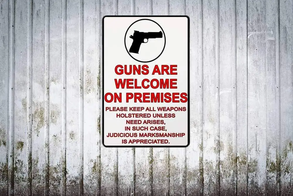 Swono Guns re Wcome on Premses Tn Sgns Vntge Metl Sgn для мужчин и женщин Wll Decor for Brs Resturnts Cfe Pubs 12x8 nch