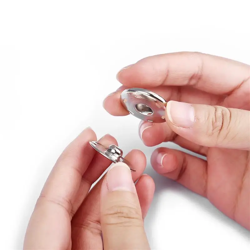 Кнопки-застежки черные/серебристые металлические 8/12/16/18/20 мм |