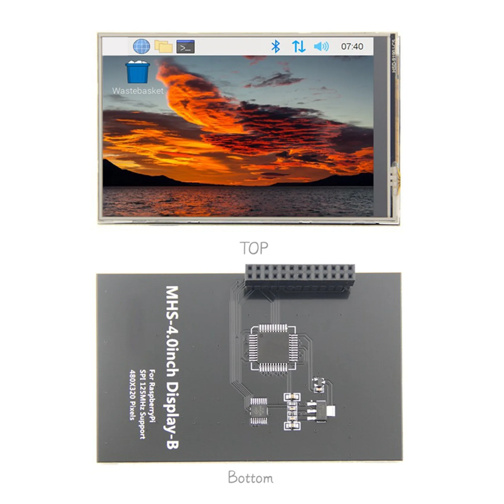 Сенсорный экран MHS для Raspberry Pi 3B +/4B Дисплей 480X320 TFT