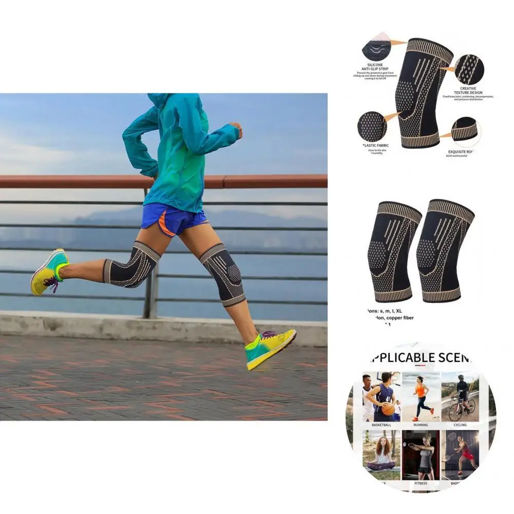 

1Pc Fashion Exquisite Routing Anti-slip Strip Knee Brace Reduce Pressure Sport Knee Sleeves for Gym Knee Sleeves