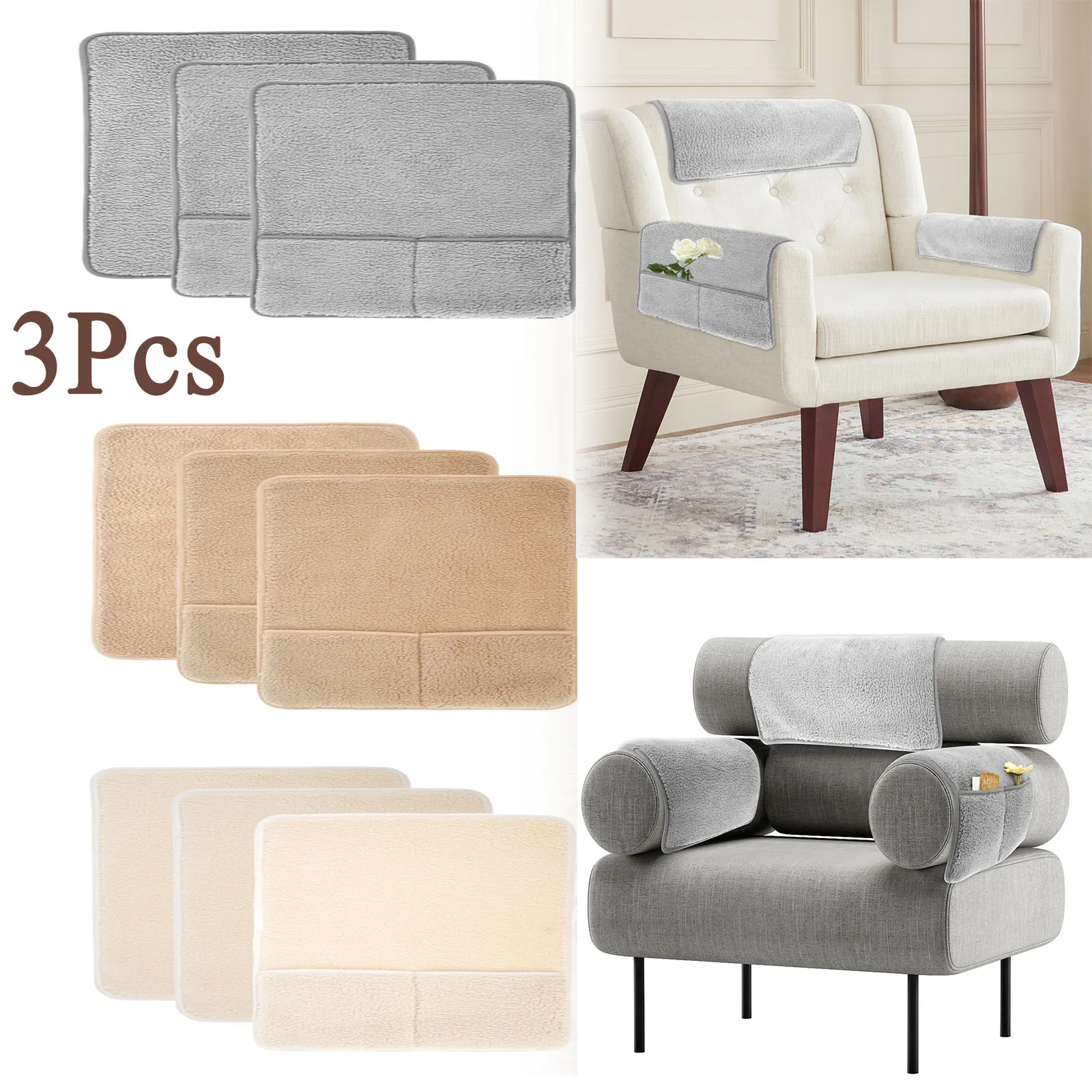 3 шт. чехол для дивана подлокотник коврик с боковыми карманами хранения