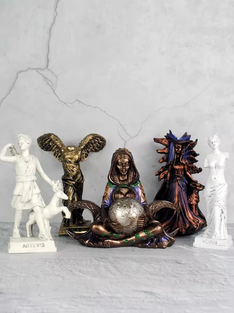 Зевс Победа Богиня Луна Афина Статуя из Смолы Матери Земли Туристический Сувенир