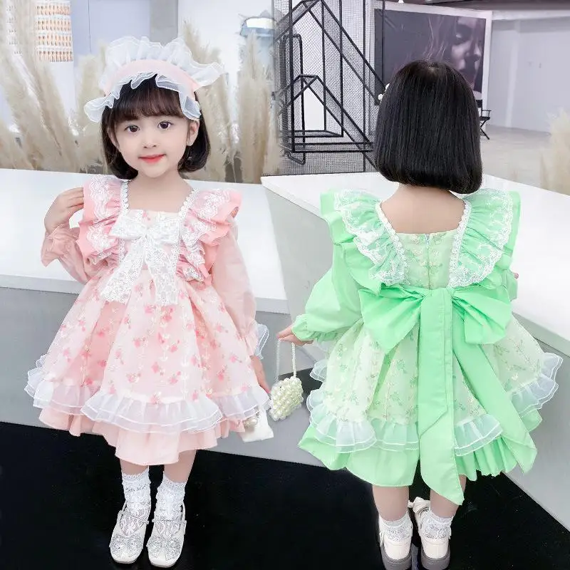 

Spanish Baby Dress Girl Royal Princess Ball Gown Girls Birthday Party Dresses Infant Lace Robe Children Boutique Clothes